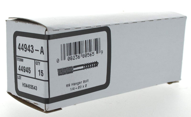 Hillman 44945 1/4-20 x 2-Inch Stainless Steel Hanger Bolts, 15-Pack - Image 2